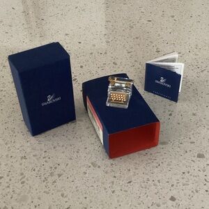 Swarovski typewriter with gold and crystal